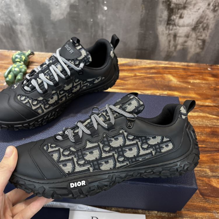 D10rIZON DERBY SHOE BEIGE AND BLACK D10r OBLIQUE JACQUARD AND BLACK RUBBER DO090
