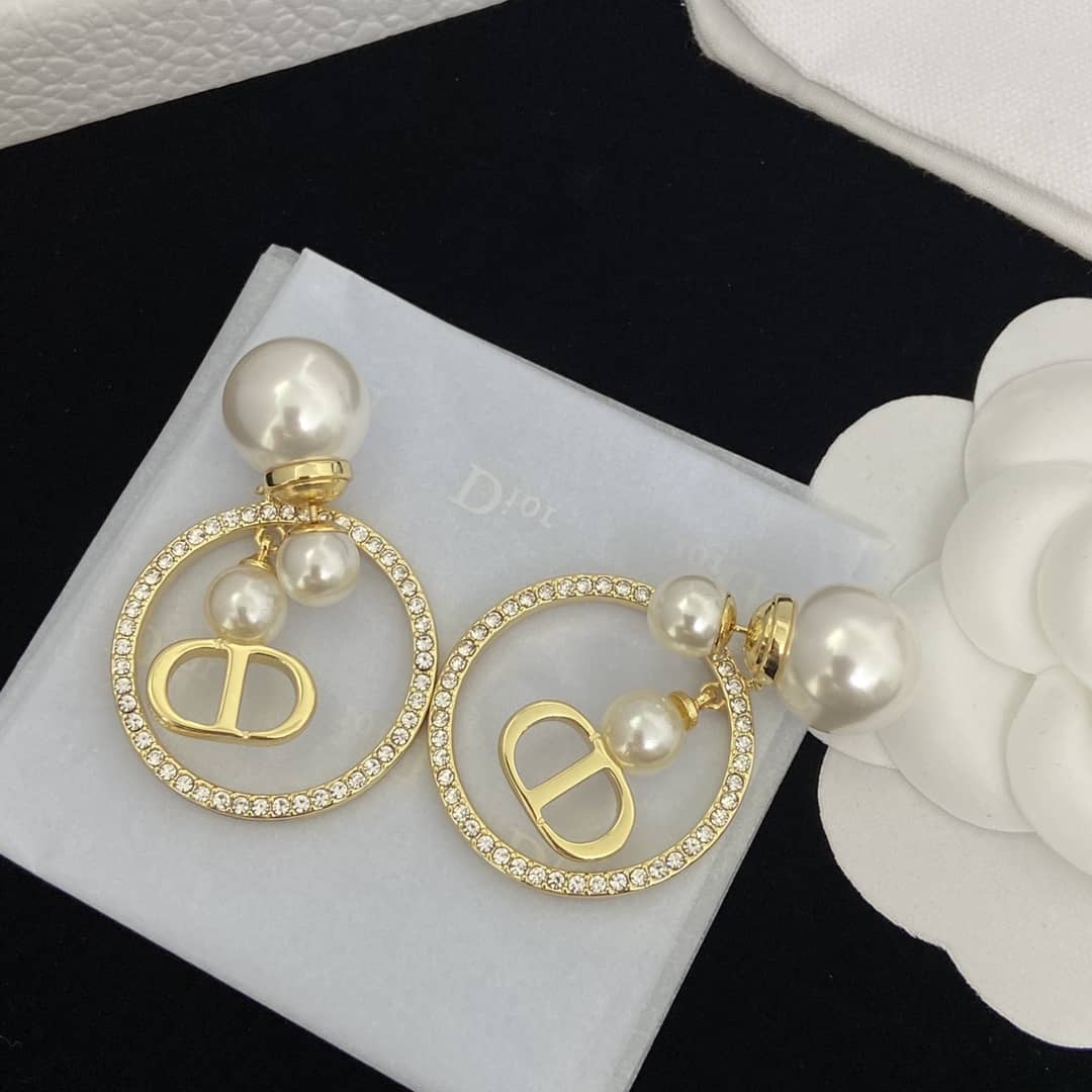 Fake Chr1st1an D10r Logo Earring