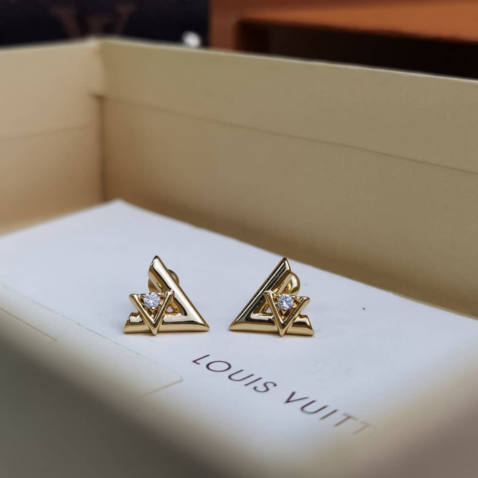 LV Hoop Earrings Dupe Logo