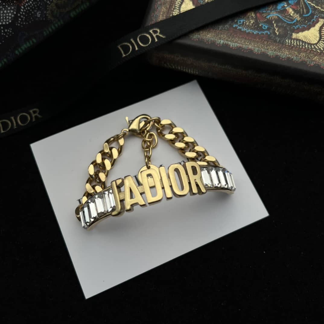 Fake Chr1st1an D10r Logo Bracelet