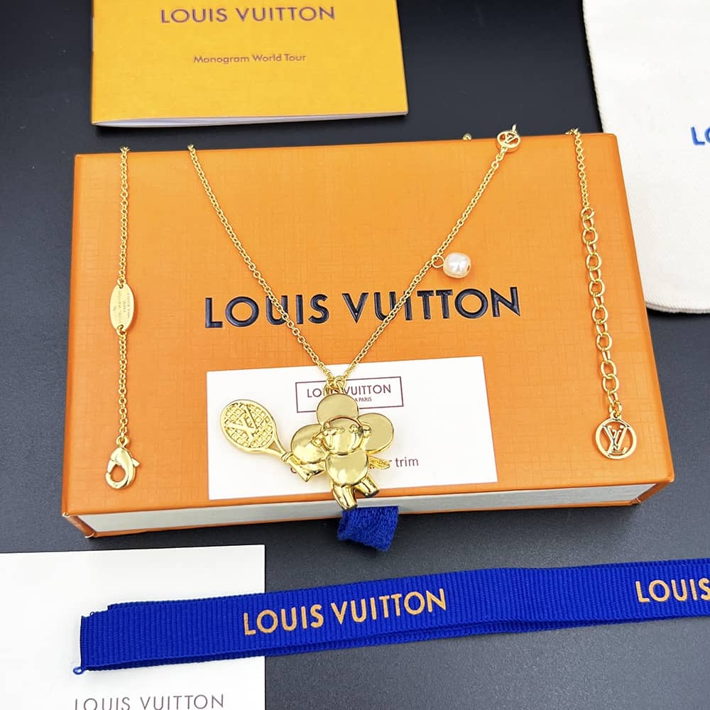 Fake L0vis Vvtt0n Logo Necklace