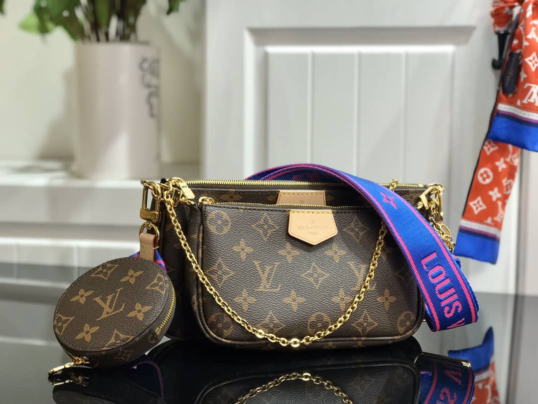 L0vis Vvtt0n Monogram Canvas Multi Pochette Replica Blue M44823
