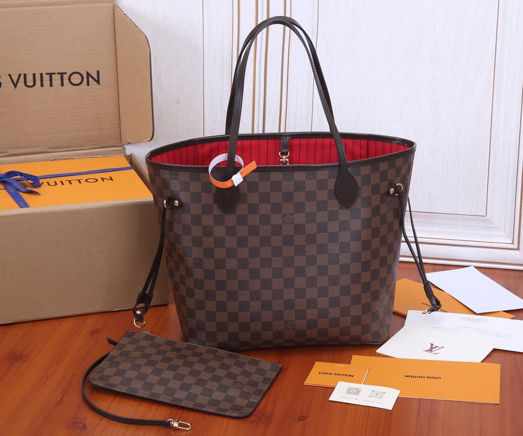 L0vis Vvtt0n Neverfull MM Damier Ebene Tote Replica Red N41358