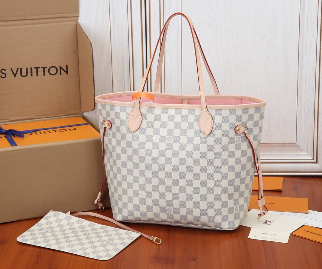 L0vis Vvtt0n Neverfull MM Damier Azur Tote Replica Pink N41361