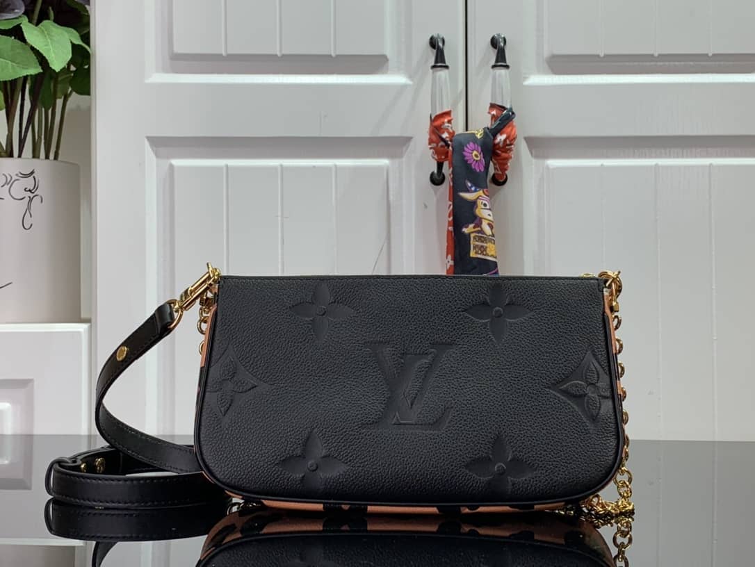 L0vis Vvtt0n Pochette Monogram Empreinte Cowhide Leather Replica Crossbody Bag Black M45777