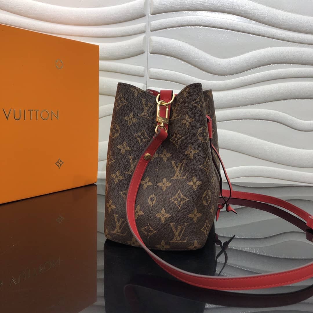 L0vis Vvtt0n Noe Monogram Canvas Replica Bucket Bag Red