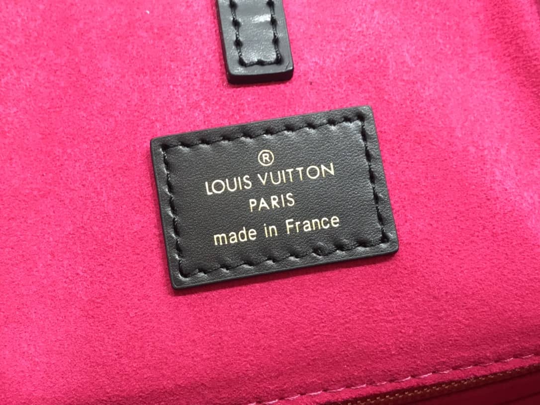 L0vis Vvtt0n Onthego GM Leather Shearling Bag Black Replica M56958
