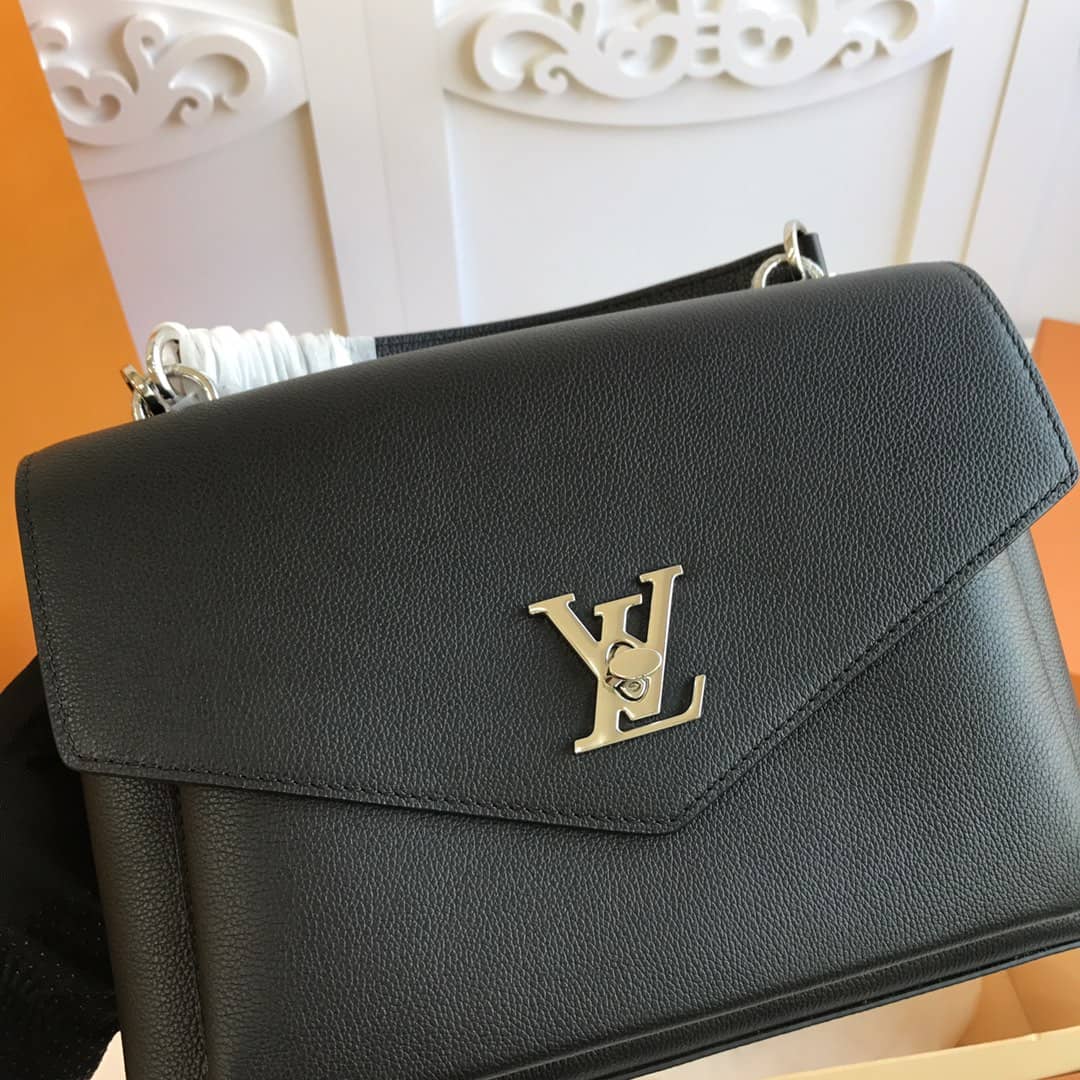 L0vis Vvtt0n MyLockMe 2way Leather Grain Replica Satchel Black M54849
