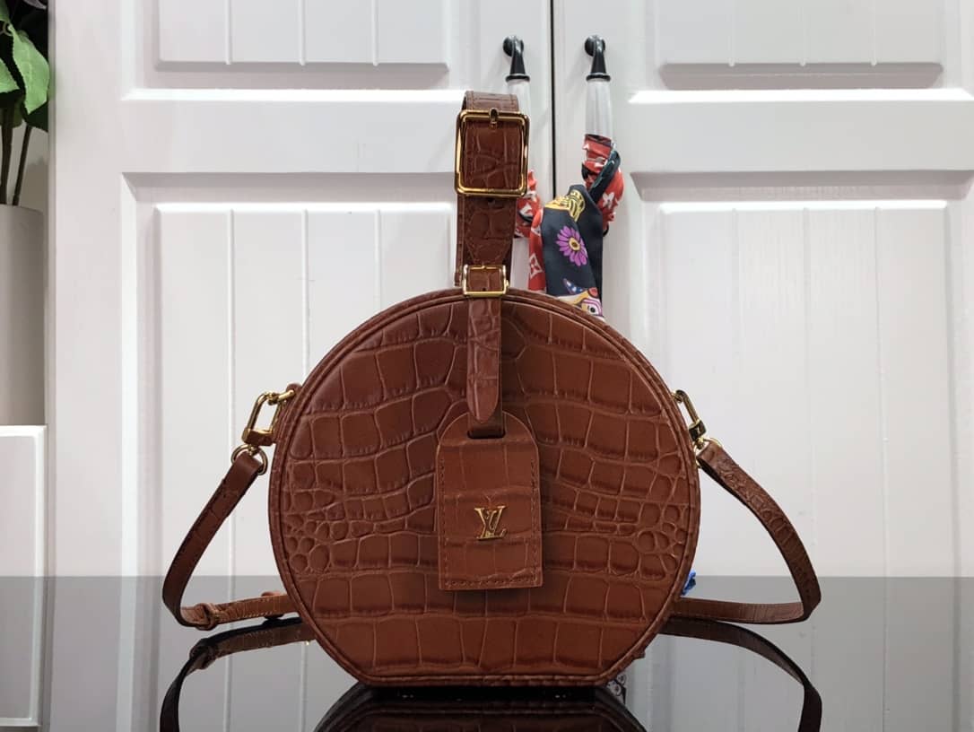 L0vis Vvtt0n Petite Boite Chapeau Crocodilien Brillant Replica Bag Yellow N93597