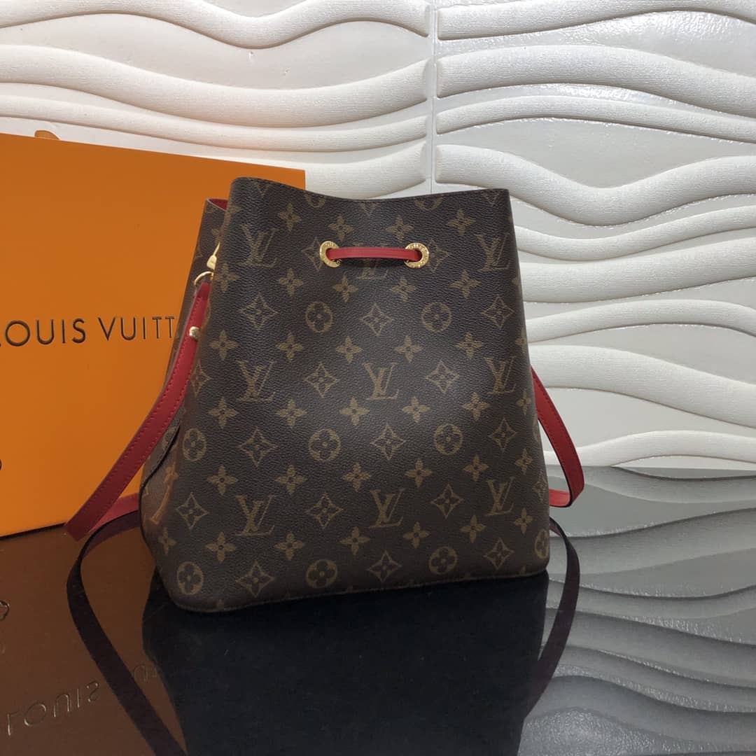 L0vis Vvtt0n Neonoe Replica Bucket Bag Brown Red M44020