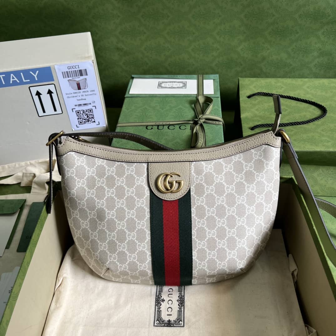 Gvc*1 Ophidia Small GG Svp*me Canvas White 598125 Replica Shoulder Bag