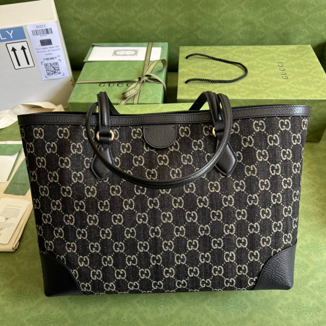 Gvc*1 Ophidia Medium Tote With Web Black 631685 Replica