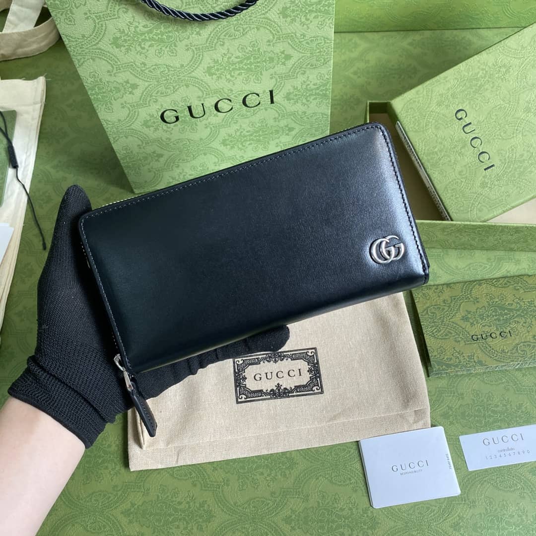 Gvc*1 GG Marmont Leather Zip Around Wallet Replica 428736