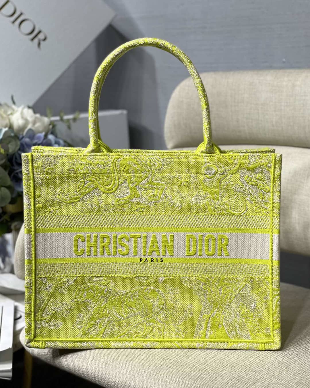 Chr1st1an D10r CD Book Embroidery Replica Tote