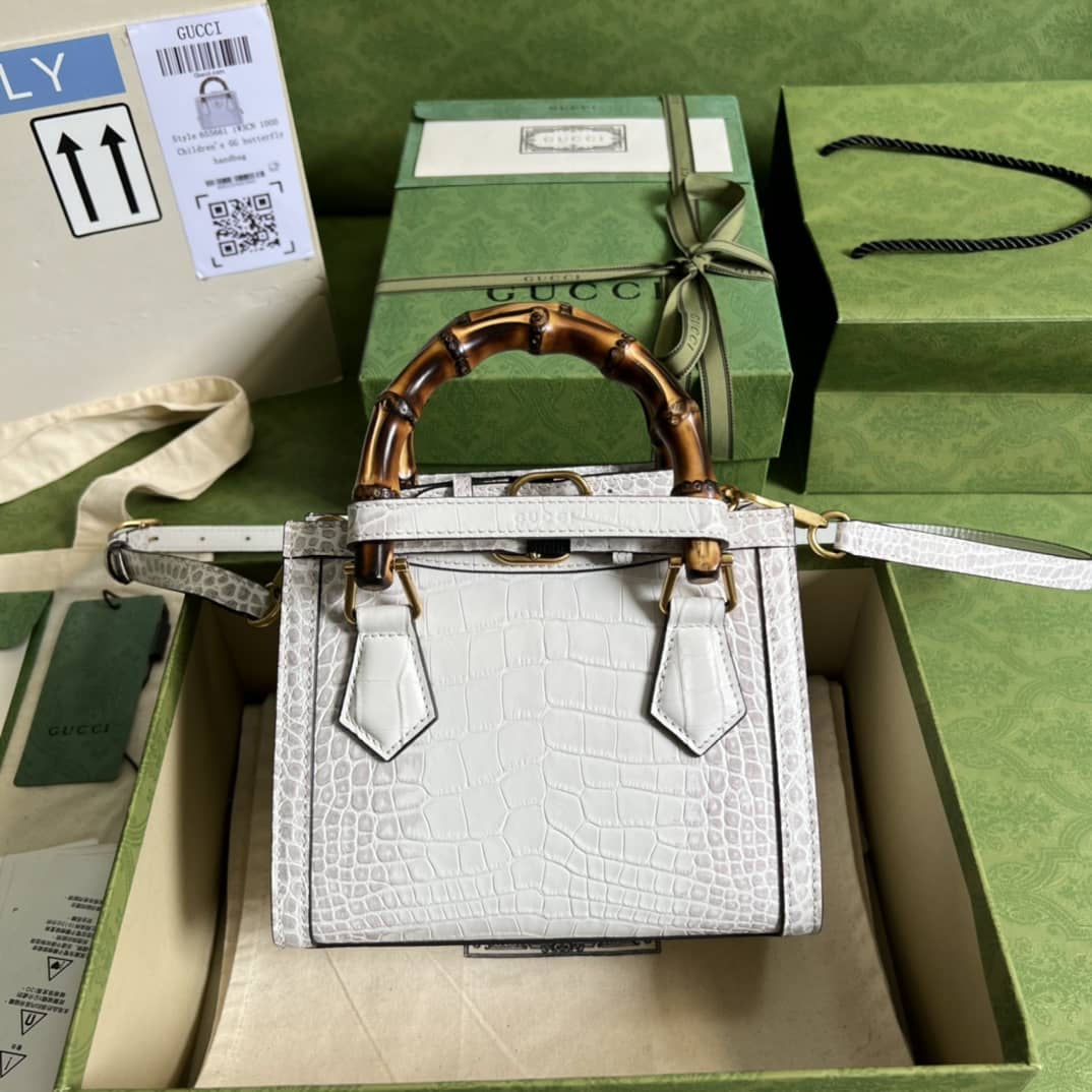 Gvc*1 Diana Mini White Replica Tote Bag 655661