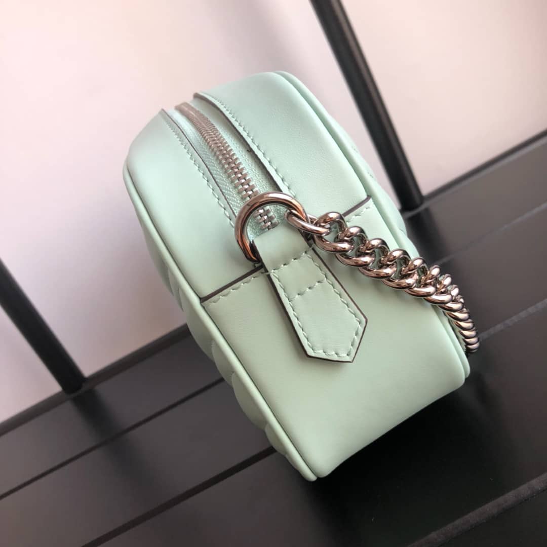 Gvc*1 GG Marmont Small Shoulder Handbag Camera Bag Replica Green 447632