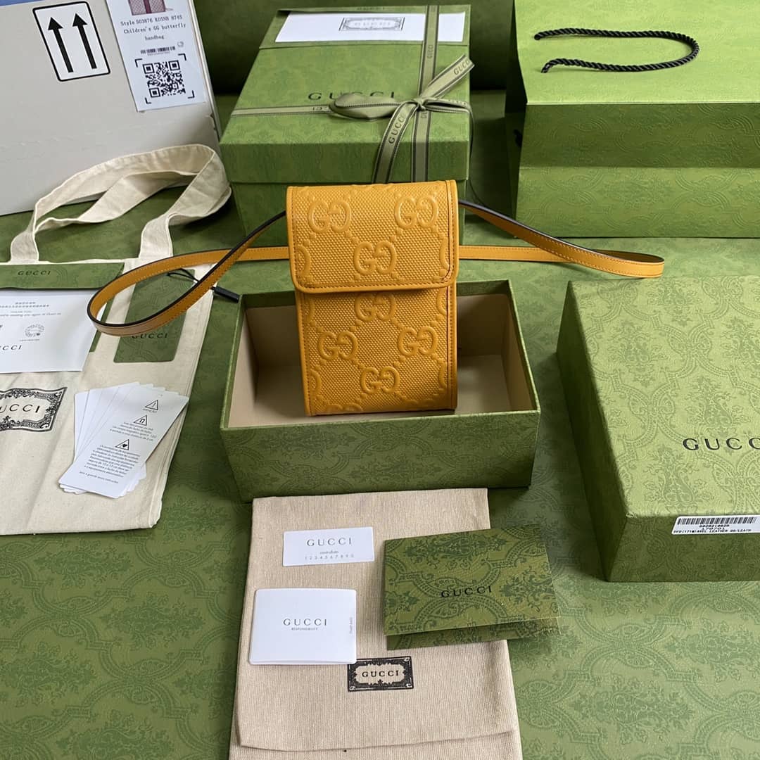 Gvc*1 GG Embossed Mini Phone Bag Replica 625571