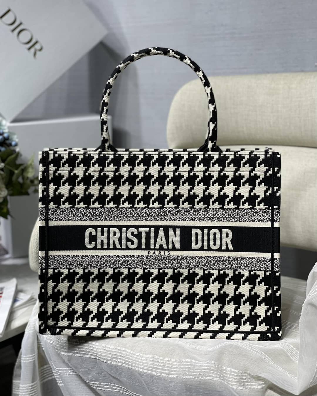 Chr1st1an D10r CD Book Embroidery Replica Tote