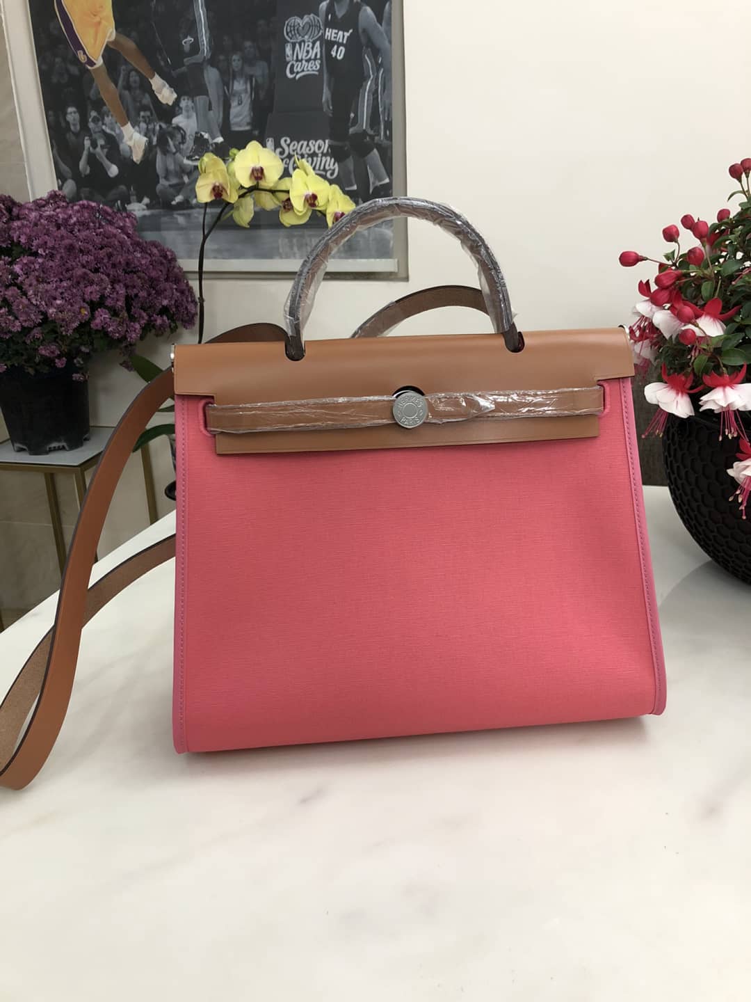 Replica H**me5 Birkin Bag 31 Canvas Leather HerBag