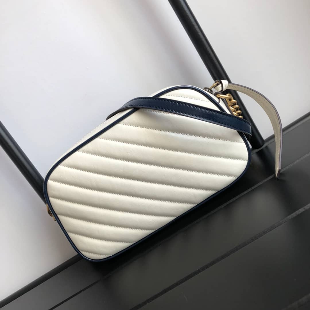 Gvc*1 GG Marmont Small Shoulder Handbag Camera Bag Replica White 447632