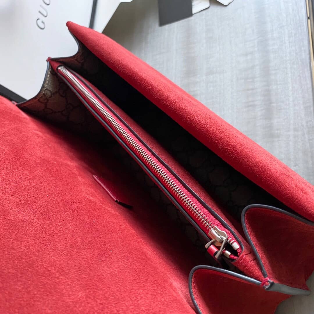 Gvc*1 GG Svp*me Dionysus Chain Replica Shoulder Bag Gray Red 400249