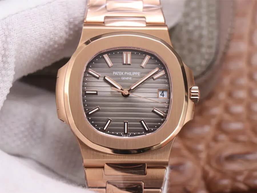 Replica Pat*k Phi1i*pe Nautilus 5711/1R-001 1:1 Best Edition PPF Factory V4 Rose Gold Brown Dial Swiss ETA324