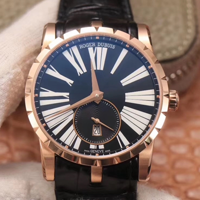 Replica Roger Dubuis Excalibur DBEX0537 1:1 Best Edition PF Factory Rose Gold Swiss ETA9015