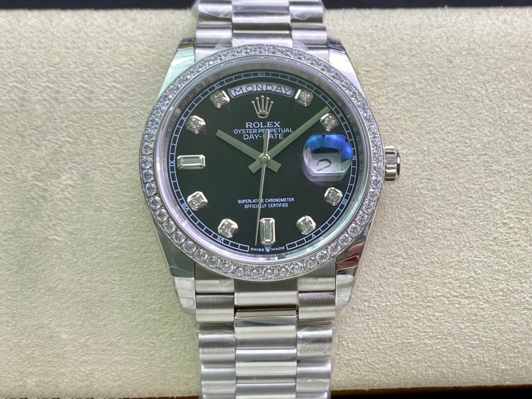Replica R01ex Day Date 118346 36MM 1:1 Best Edition EW Factory Black Dial