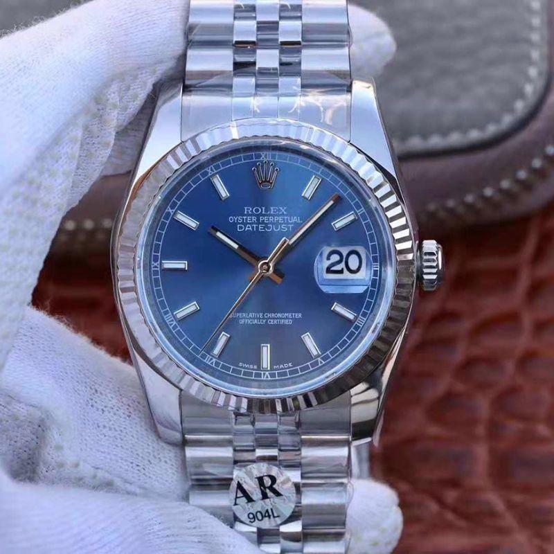 R01ex Dupe Datejust 36mm M126334-0002 1:1 Best Edition Swiss ETA3135 Blue Dial