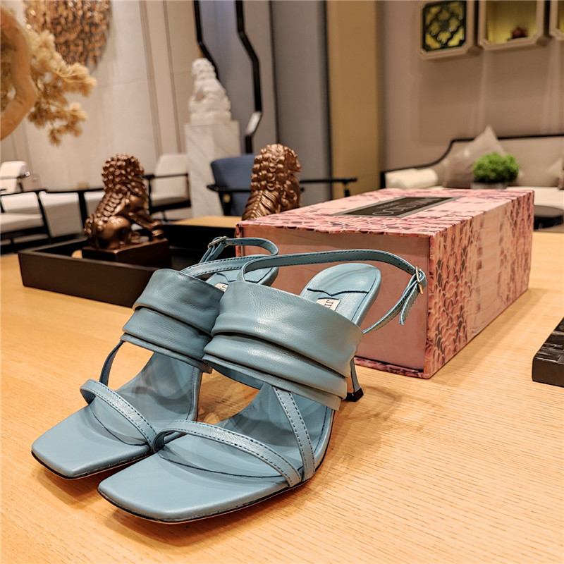 J1m*y Ch00 High Heel Square Toe Sandals