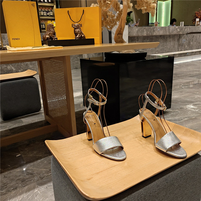 F**di electroplated high heel sandals